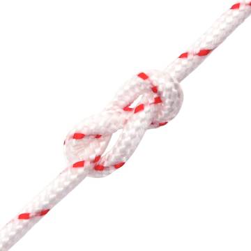 Durable 10m Pull Starter Cord - White & Red Ø5mm Nylon