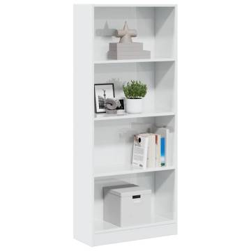 High Gloss White Bookcase - Modern Storage Solution