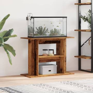 Aquarium Stand Old Wood - Stylish & Durable | Hipomarket UK