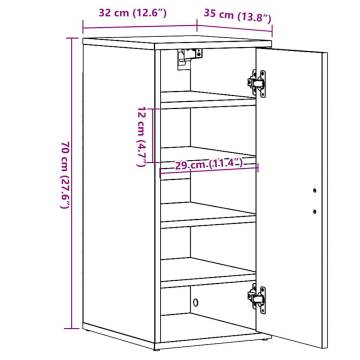 Shoe Cabinet Old Wood 32x35x70 cm - Durable Engineered Wood