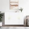 Wall Mounted Cabinets 2 pcs White Engineered Wood Colour white Quantity in Package 2 Model leaf gold 