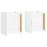 Elegant Wall Mounted Cabinets - 2 pcs White Engineered Wood