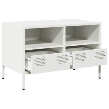 Sturdy White TV Cabinet - Industrial Cold-Rolled Steel | HipoMarket