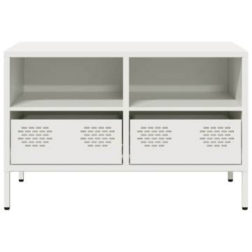 Sturdy White TV Cabinet - Industrial Cold-Rolled Steel | HipoMarket