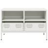 Sturdy White TV Cabinet - Industrial Cold-Rolled Steel | HipoMarket