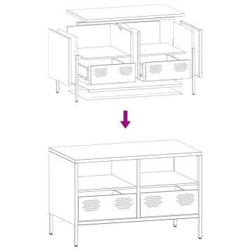 Sturdy White TV Cabinet - Industrial Cold-Rolled Steel | HipoMarket