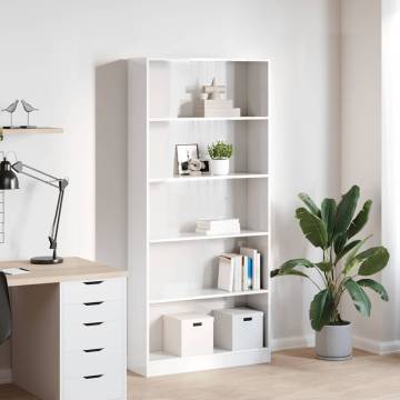 High Gloss White Bookcase - Modern Storage Solution