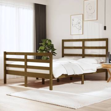 Honey Brown Solid Wood Pine Bed Frame King Size 150x200 cm