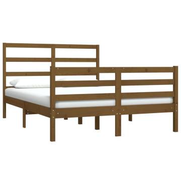 Honey Brown Solid Wood Pine Bed Frame King Size 150x200 cm