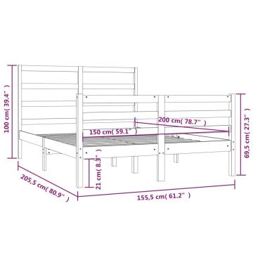 Honey Brown Solid Wood Pine Bed Frame King Size 150x200 cm