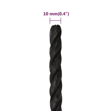 Work Rope Black 10mm 250m | Durable Polypropylene Rope