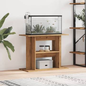 Aquarium Stand Artisan Oak 80x35x60 cm - Stable & Stylish