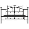 Sturdy Black Metal Bed Frame with Headboard - 100x200 cm