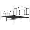 Sturdy Black Metal Bed Frame with Headboard - 100x200 cm