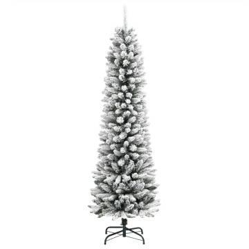 Artificial Slim Christmas Tree with Flocked Snow - 120 cm