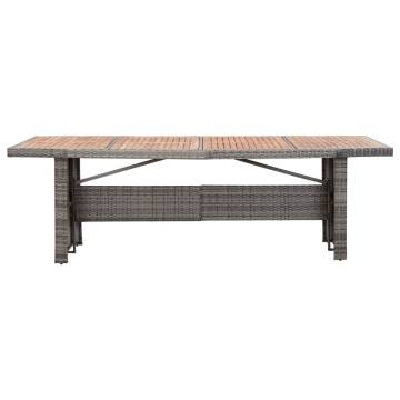 Stylish Garden Table 240x90 cm - Poly Rattan & Acacia Wood