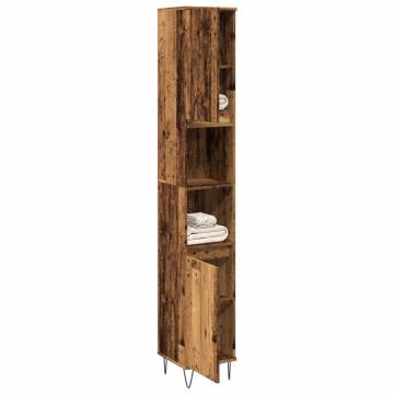 Bathroom Cabinet Old Wood 30x30x190 cm | Stylish Storage Solution