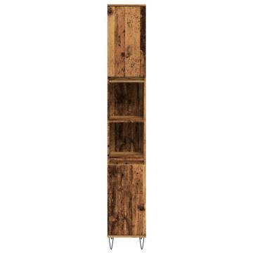 Bathroom Cabinet Old Wood 30x30x190 cm | Stylish Storage Solution