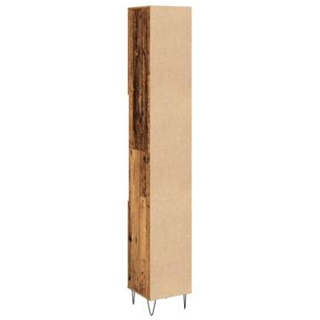 Bathroom Cabinet Old Wood 30x30x190 cm | Stylish Storage Solution