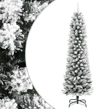 Flocked Slim Christmas Tree 210 cm | Hipomarket