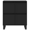 Stylish Black Engineered Wood Sideboards - Set of 2