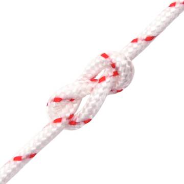 Durable 10m Pull Starter Cord - White & Red Ø4mm Nylon