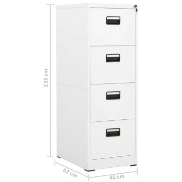 Filing Cabinet White - Durable Steel Office Storage | HipoMarket