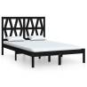 Black Solid Wood Pine King Size Bed Frame - Stylish & Sturdy