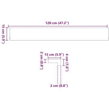 Solid Wood Oak Window Sills - 2 pcs Untreated | HipoMarket