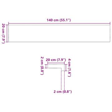 Untreated Oak Window Sills - 140x20 cm | Hipomarket UK