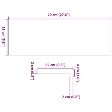 Solid Oak Untreated Window Sills - 2 pcs 70x25 cm | HipoMarket
