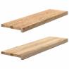 2 Pcs Untreated Solid Oak Window Sills | Hipomarket