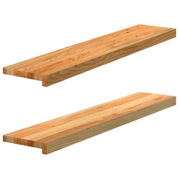 Light Brown Solid Wood Oak Window Sills - 2 pcs | HipoMarket