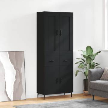 Stylish Highboard Black - 69.5x34x180 cm | HipoMarket