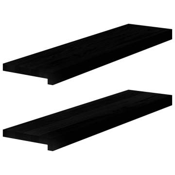 Dark Brown Solid Wood Oak Window Sills - 2 pcs | Hipomarket