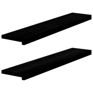 Dark Brown Solid Oak Window Sills - 2 pcs | 100x20x2 cm