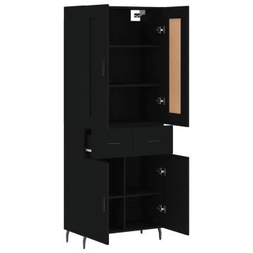 Stylish Highboard Black - 69.5x34x180 cm | HipoMarket