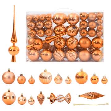 Christmas Baubles Set 98 pcs - Copper Ø346 cm | Hipo Market