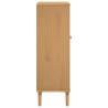 Shoe Cabinet SENJA Rattan Look Brown | Solid Wood Storage