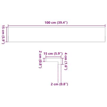 Untreated Solid Oak Window Sills 2 pcs | 100x15x2 cm