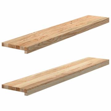 Untreated Oak Window Sills - 2 pcs | Solid Wood 110x20x2 cm