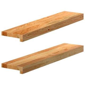 Light Brown Solid Wood Oak Window Sills - 2 pcs | HipoMarket