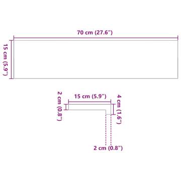 Light Brown Solid Wood Oak Window Sills - 2 pcs | HipoMarket