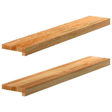 Light Brown Solid Oak Window Sills - 2 pcs, 90x15x2 cm