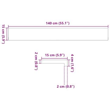 Light Brown Solid Oak Window Sills - 2 pcs | HipoMarket