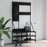 Stylish Black Clothes Rack with Shoe Storage - 100x40x184 cm