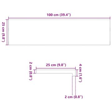 Window Sills 2 pcs Light Brown Solid Oak - 100x25x2 cm