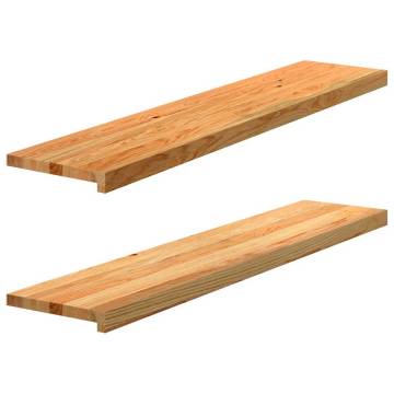 Light Brown Solid Wood Oak Window Sills - Set of 2 | HiPoMarket