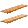  Window Sills 2 pcs Light Brown 120x25x2 cm Solid Wood Oak Colour light brown Size 120 x 25 x 2 cm Quantity in Package 1 