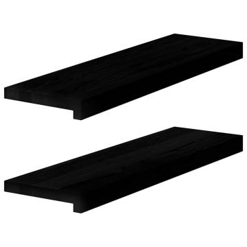 Dark Brown Solid Oak Window Sills - 2 pcs | 70x20x2 cm